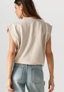 beige summum top sleeveless embellished sweatshirt