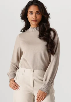 SUMMUM top smocked top fine lurex jersey>DAMES Tops & T-Shirts