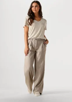 SUMMUM t-shirt v-neck top metallic coated jersey>DAMES Tops & T-Shirts