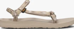 beige teva platte sandalen w original universal slim