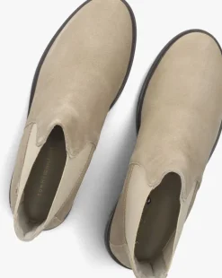 beige tommy hilfiger chelsea boots flag low chelsea