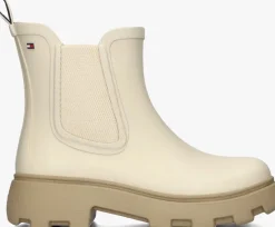 beige tommy hilfiger regenlaarzen rubber flag cleated rainboot