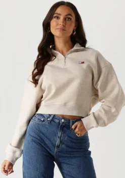 TOMMY JEANS trui tjw bxy crp badge 1/4zip>DAMES Truien & Vesten
