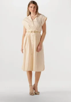 beige twinset milano midi jurk 251tt2102