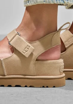 beige ugg platte sandalen w goldenstar hi