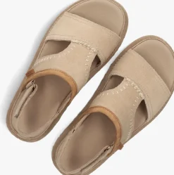 beige ugg platte sandalen w goldenstar regenerate