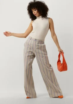 beige vanilia pantalon linen striped