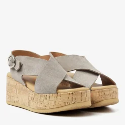 beige via vai platte sandalen sissel raise