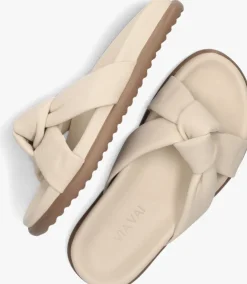 beige via vai platte sandalen candy nova