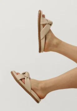 beige via vai platte sandalen candy nova