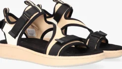 beige woden platte sandalen emilie