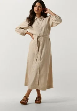 Y.A.S. midi jurk yasflaxy 3/4 linen shirt dress>DAMES Jurken