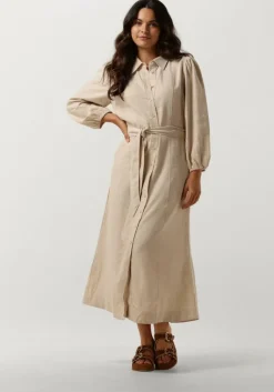 Y.A.S. midi jurk yasflaxy 3/4 linen shirt dress>DAMES Jurken