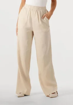 beige y.a.s. pantalon yasflaxy hw linen pant noos