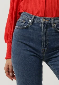 7 FOR ALL MANKIND e straight leg jeans logan stovepipe blaze with raw cut hem><noscript><img width=