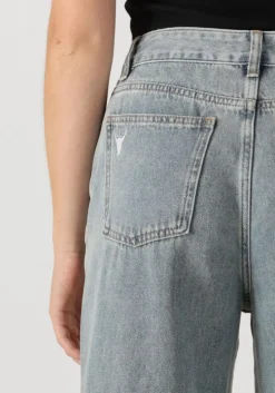 blauwe alix the label straight leg jeans ladies woven embellished denim pants