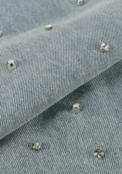 blauwe alix the label straight leg jeans ladies woven embellished denim pants