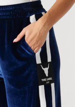 blauwe alix the label wijde broek ladies woven velvet sporty pants