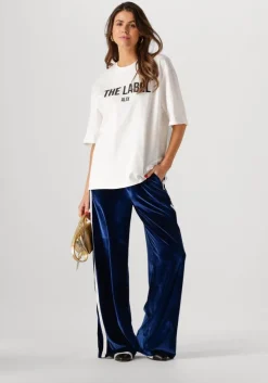 blauwe alix the label wijde broek ladies woven velvet sporty pants