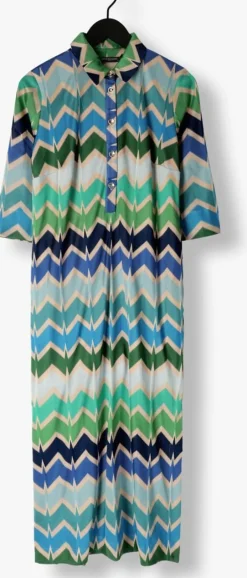blauwe ana alcazar midi jurk shirt midi dress