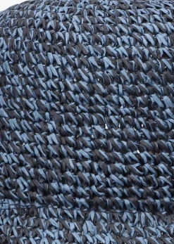 blauwe becksondergaard hoed solid saverina straw hat