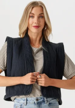 blauwe by-bar gilet isla embroidery jacket