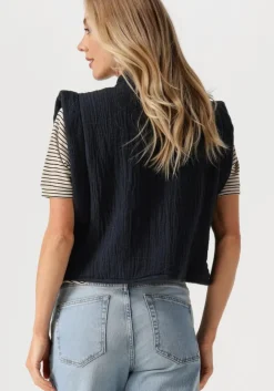 blauwe by-bar gilet isla embroidery jacket