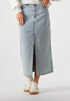 blauwe by-bar midirok elba denim skirt