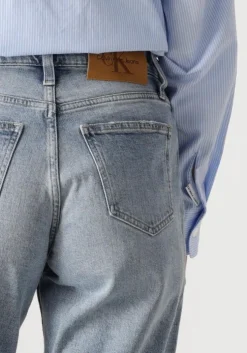 blauwe calvin klein mom jeans mom jean