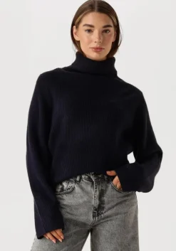 blauwe co'couture coltrui row rib rollneck