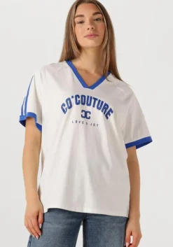 blauwe co'couture t-shirt siaracc oversize sporty v-tee