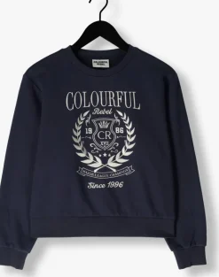 blauwe colourful rebel sweater college 1986 embro relaxed sweat