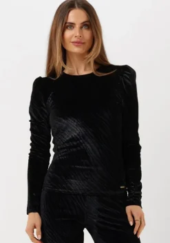 blauwe colourful rebel tops & t-shirts joss zebra velvet gathered top