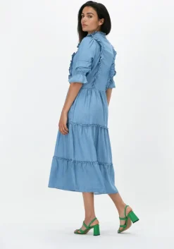 blauwe dea kudibal midi jurk silja ns (co) - dress with ruffles