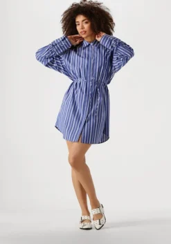 blauwe edited mini jurk deloris dress