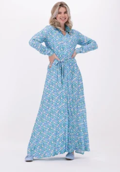 blauwe est'seven maxi jurk est’maxi dress