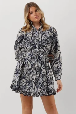 blauwe fabienne chapot mini jurk daila broderie dress 102
