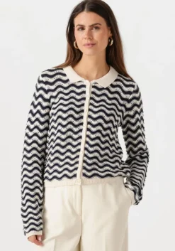 blauwe fabienne chapot vest caro crochet cardigan long sleeve