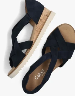 blauwe gabor sandalen met hak 782