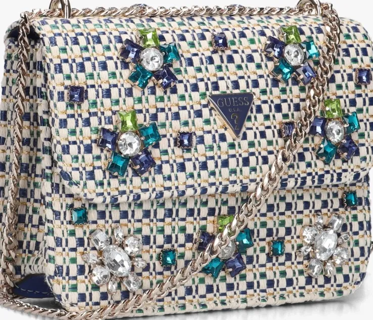 blauwe guess schoudertas beauvoir convertibl xbody flap