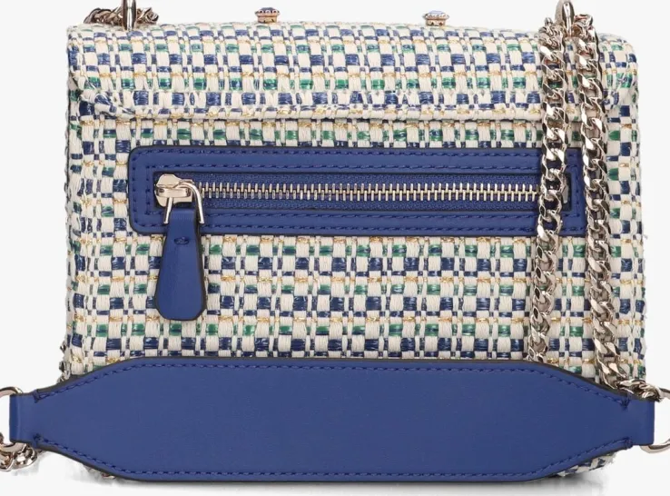 blauwe guess schoudertas beauvoir convertibl xbody flap