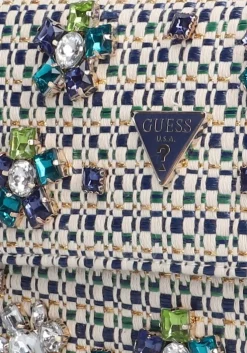 blauwe guess schoudertas beauvoir convertibl xbody flap