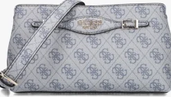 blauwe guess schoudertas katya crossbody top zip