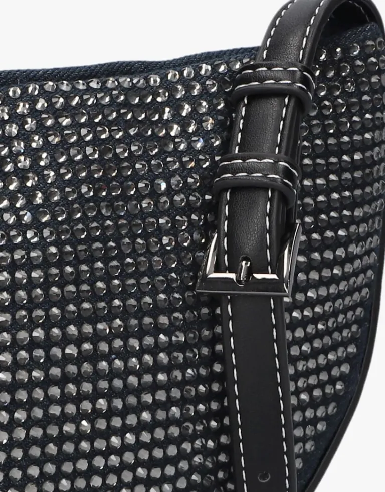 HVISK e schoudertas halo denim embellished>DAMES Schoudertassen