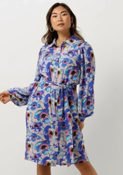 blauwe jansen amsterdam mini jurk pf508 printed long sleeve blouse dress