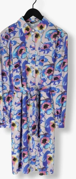 blauwe jansen amsterdam mini jurk pf508 printed long sleeve blouse dress