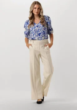 blauwe jansen amsterdam top wbf180 woven printed top v-neck short sleeve