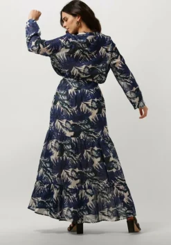 blauwe lollys laundry maxi jurk neell maxi dress ls