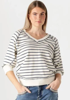 blauwe mos mosh sweater mmmaggie stripe sweatshirt