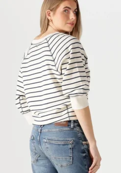 blauwe mos mosh sweater mmmaggie stripe sweatshirt